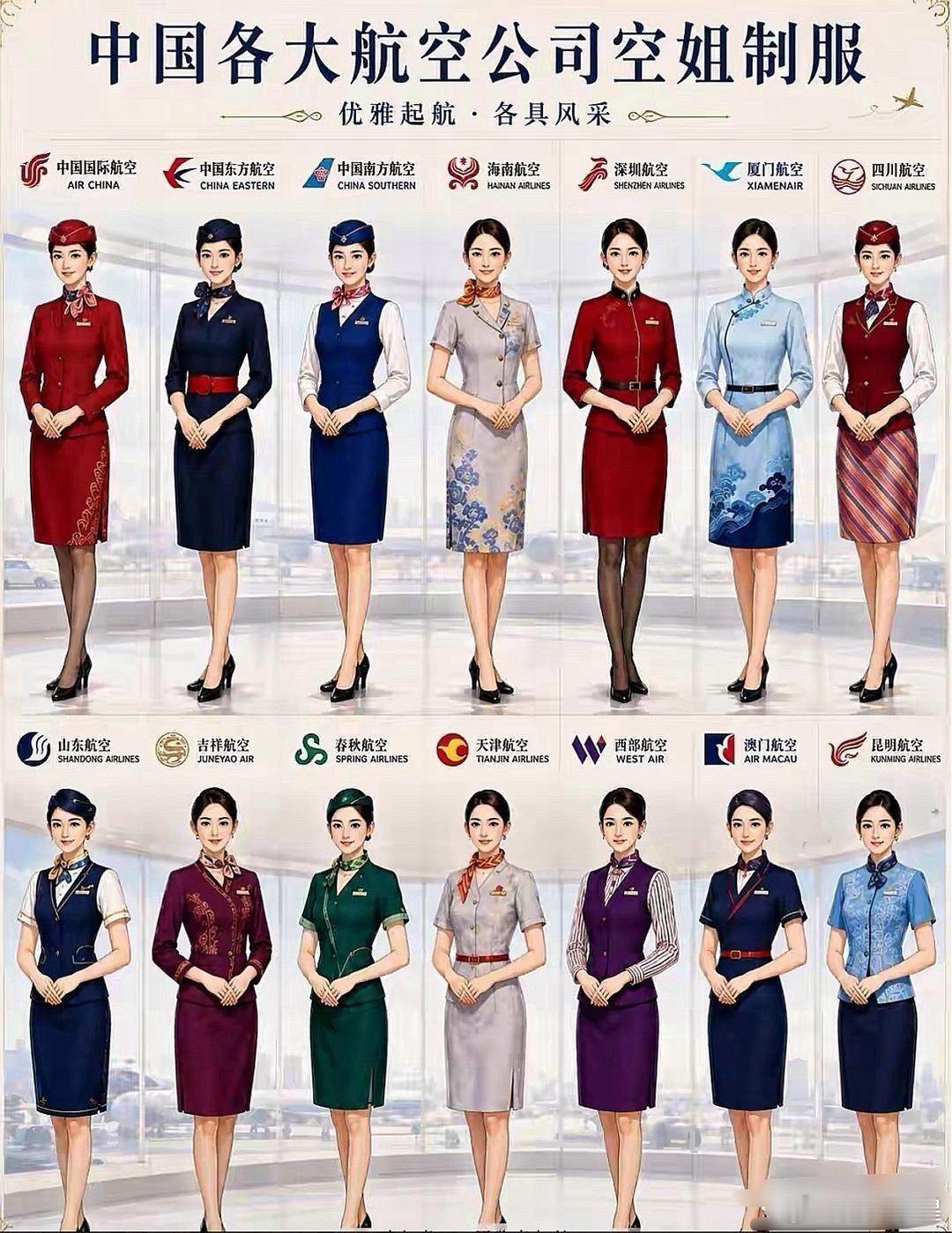 目前各大航空公司的空姐制服，哪个更好看