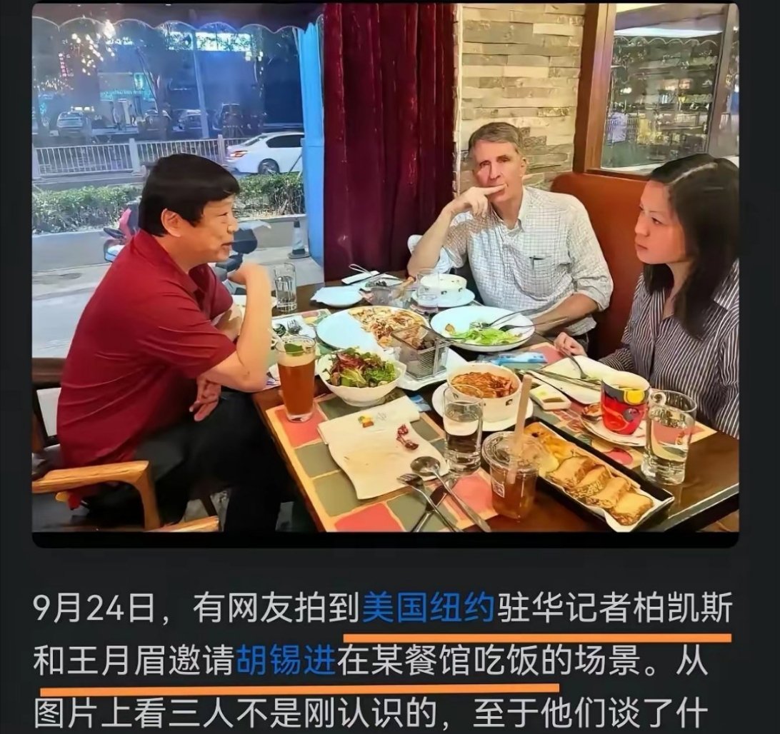 和老胡一起吃饭的纽约时报美籍记者王月眉严重违反一个中国原则被驱逐了，老胡有何评论