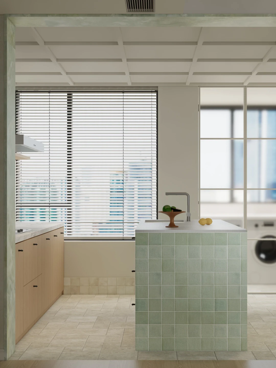 新案 | 绿色系开放式厨房
