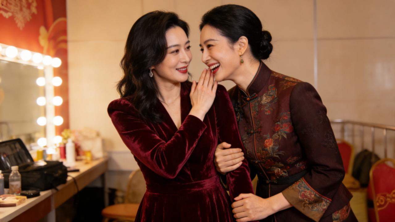 章子怡曾黎百花迎春偶遇：贴脸热聊笑出褶，30年友情藏着中戏96班最甜糗事2