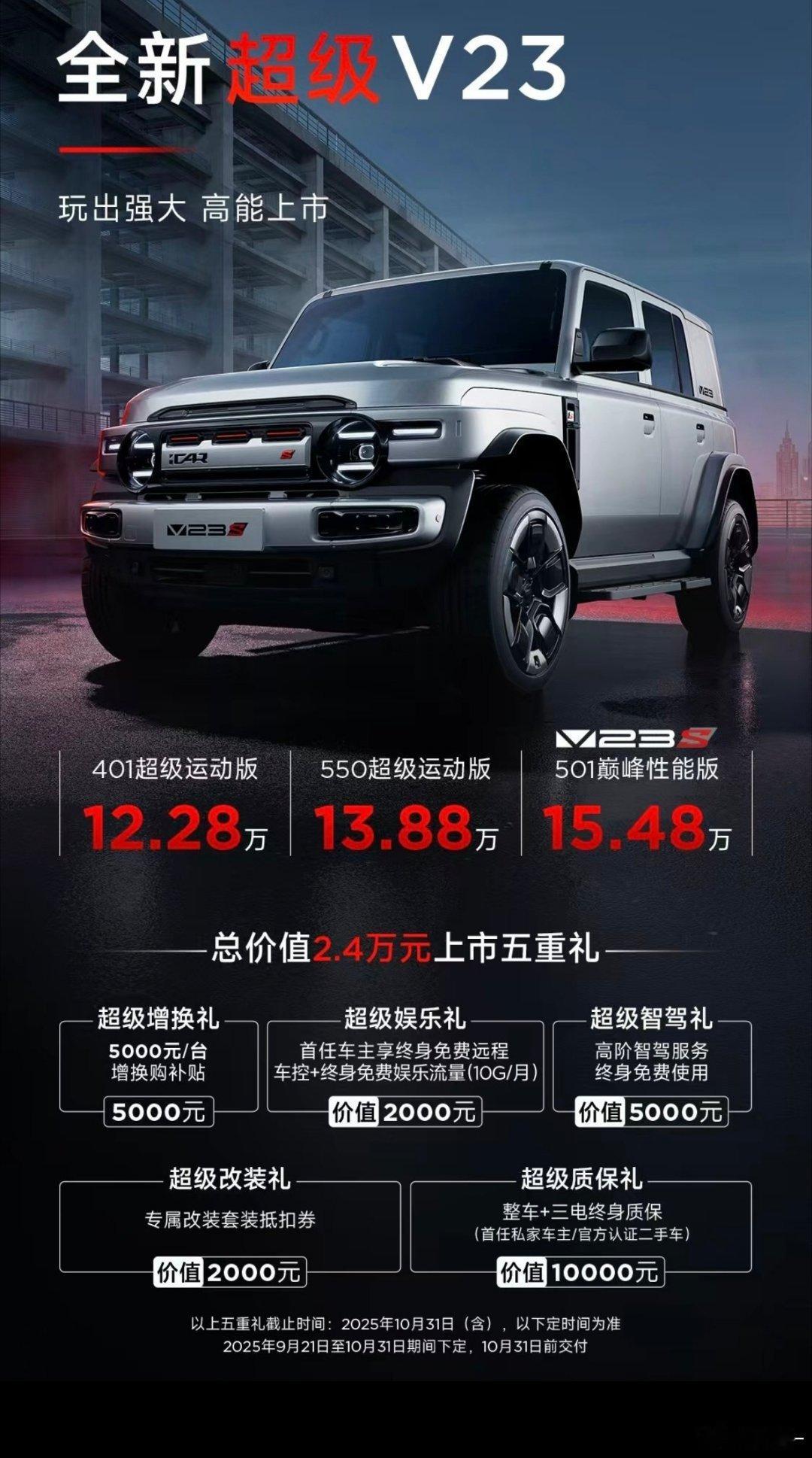 全新超级V23iCARV23这车我觉着挺有意思的外观个性，空间不小，是一台很好