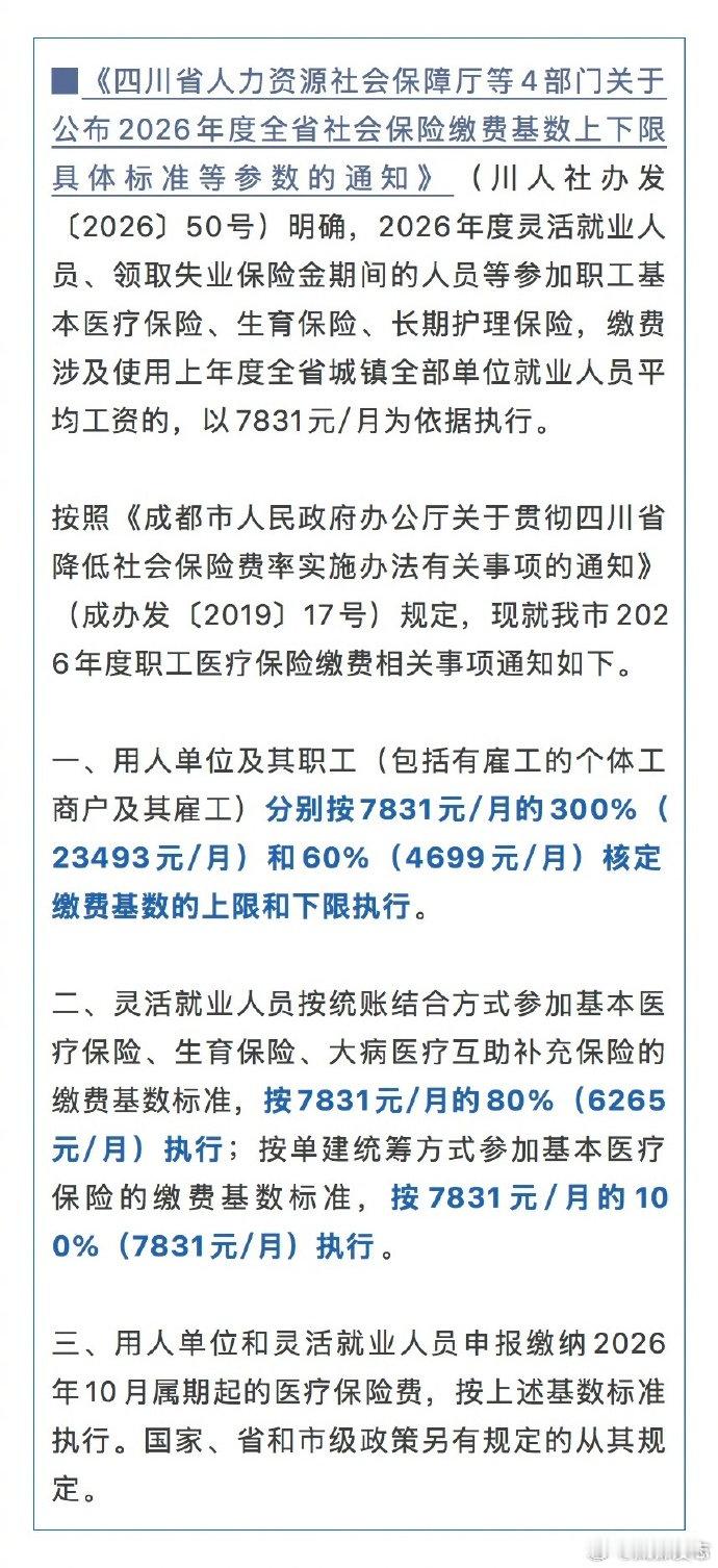 【#成都市医保局最新通知#】近日，成都市医疗保障局、成都市财政局、国家税务总局成都市税务局发布，关于