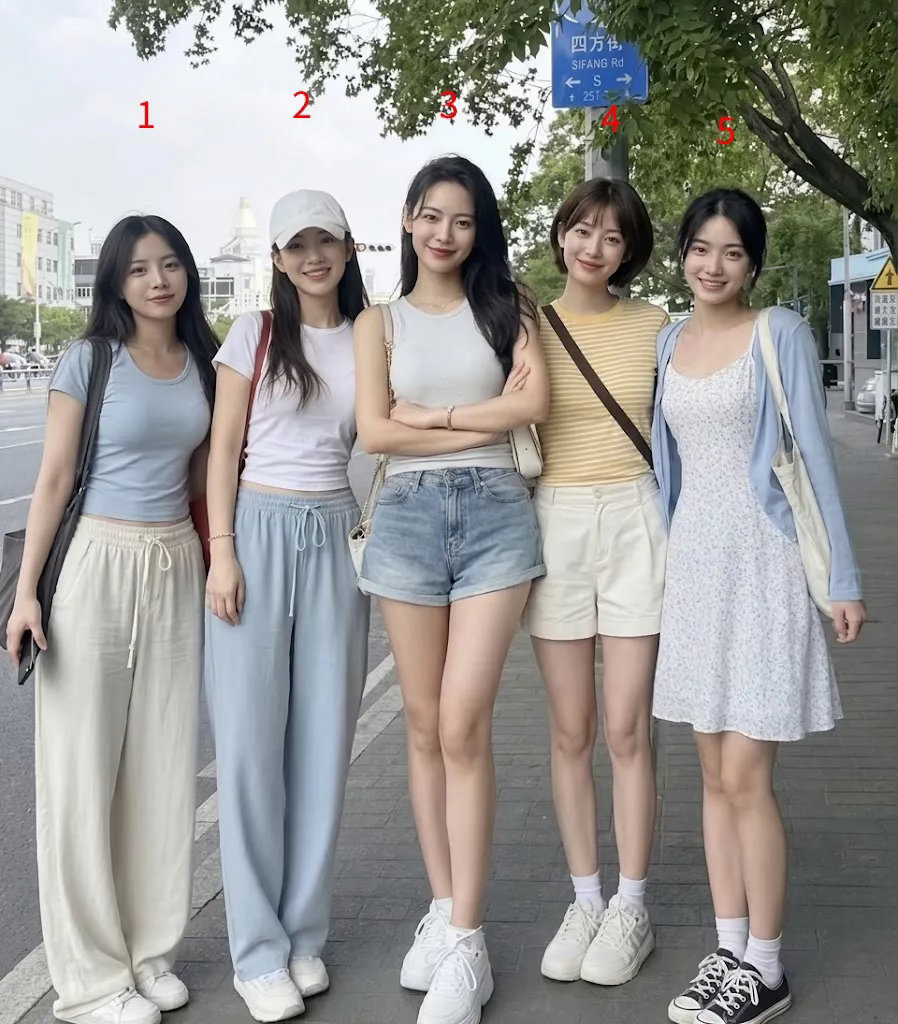 这五朵姐妹花从面相上来看，谁最适合当老婆？是你你会选谁？​​​