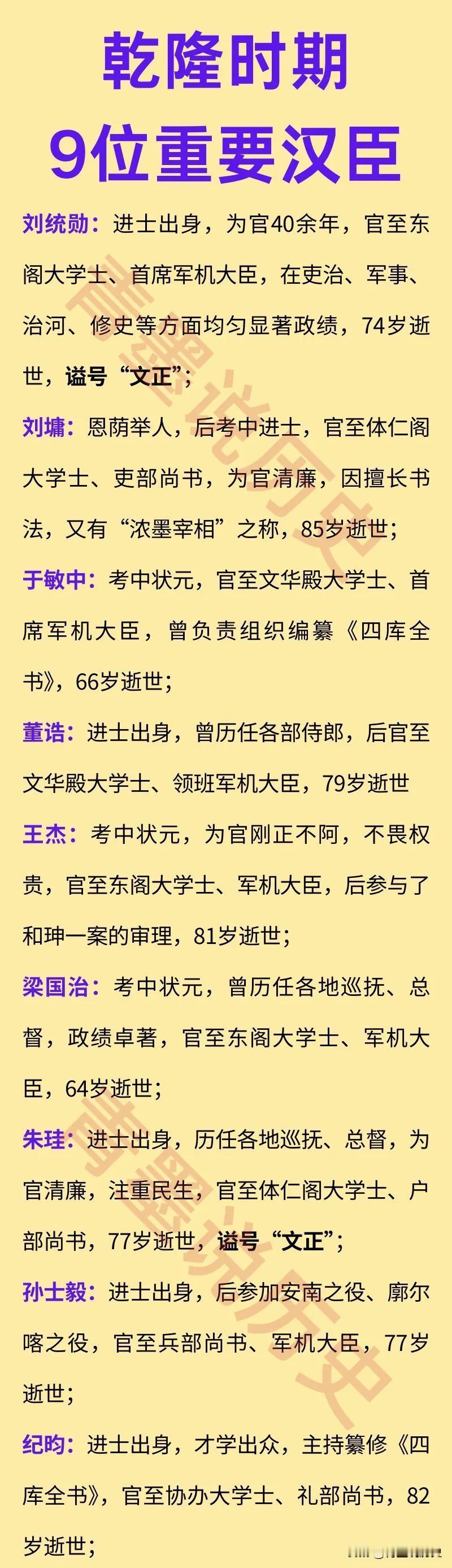 乾隆时期最重要的两位汉臣，是刘墉和纪晓岚吗？并不是，虽然在影视剧中这两个人的