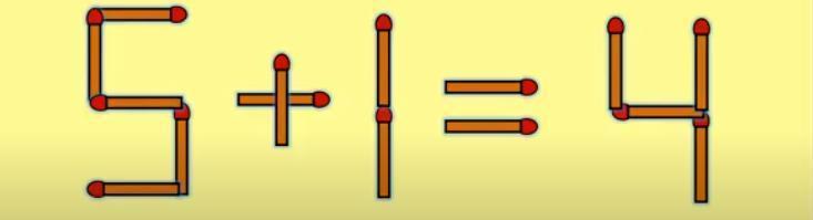 欢迎来到奇妙的火柴棒谜题天地！瞧这“5+1=4”，等式明明站不住脚，却