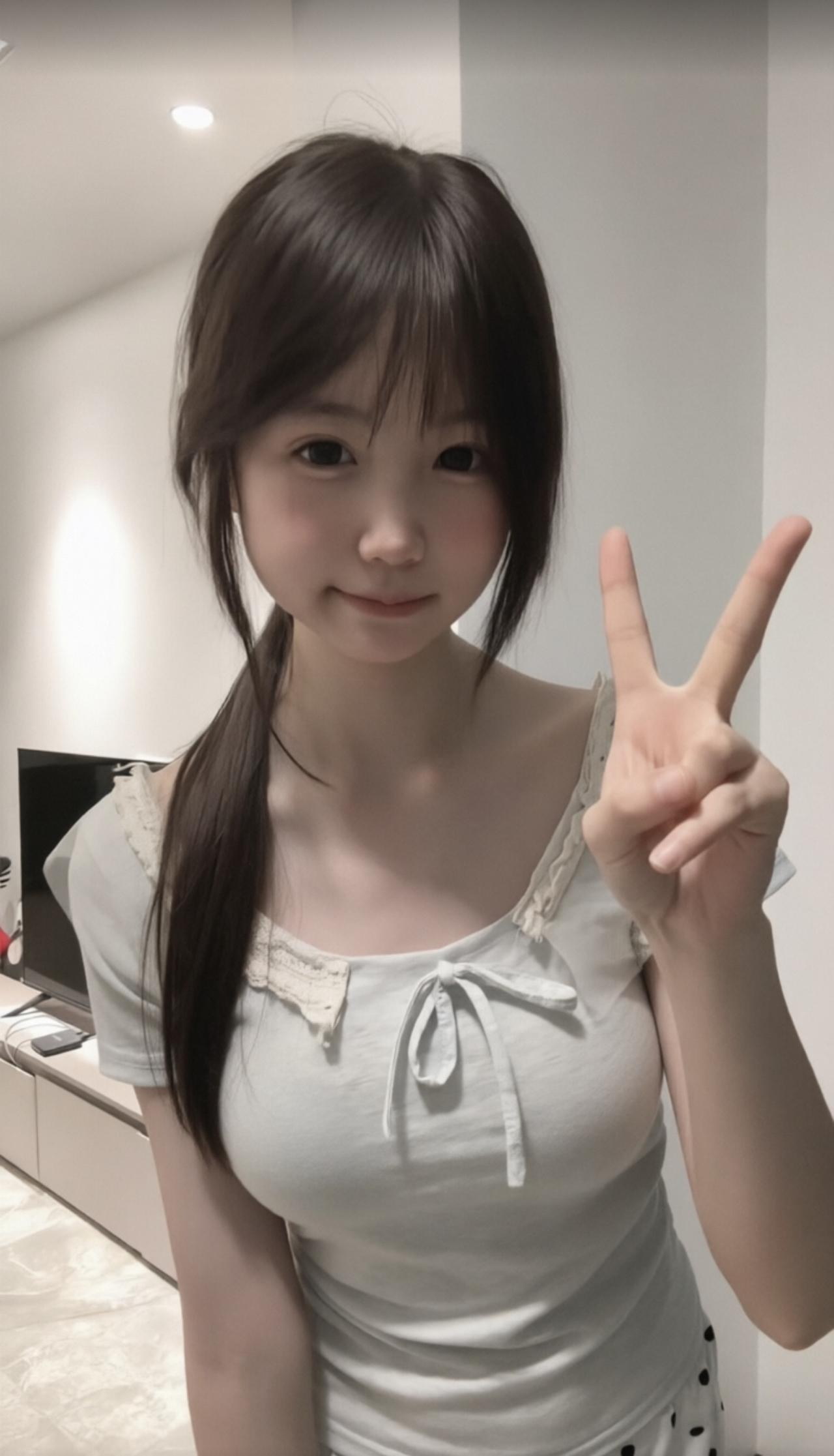 对着镜头，就算在家里也可以开心的动起来。