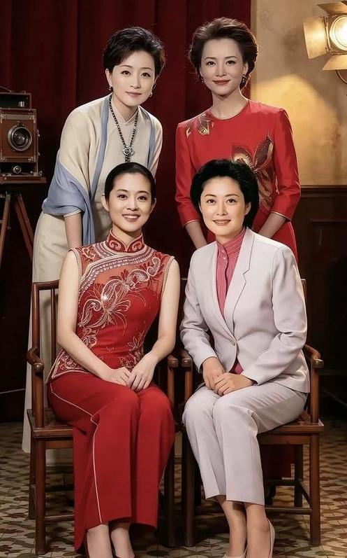 央视四位美女主持人：杨澜妆容清透，气质清绝，流光溢彩；董卿眉黛轻舒，清姿雅质；倪