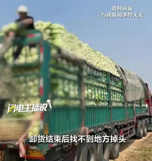 辽阳，一名男子倒车途中，碾坏二十多颗白菜，菜农一开始索要五千元补偿，在警方到场之
