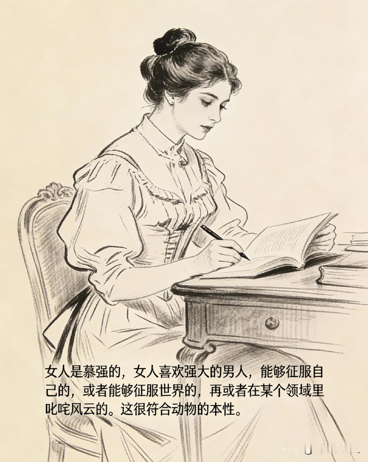 一位心理学家说：“女人是慕强的，女人喜欢强大的男人，能够征服自己的，或者能够征