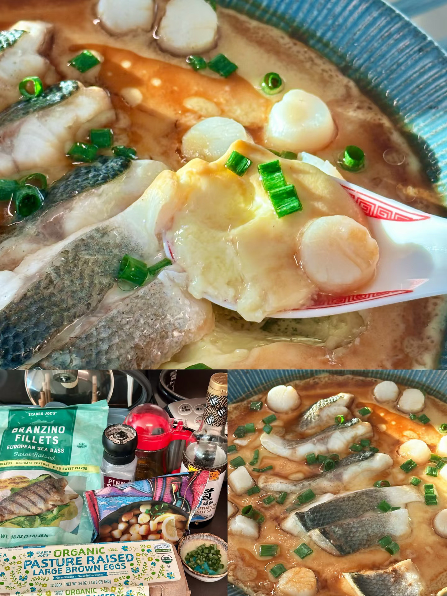 缺德舅鲈鱼扇贝蒸蛋🐟快手健康餐的美味解法