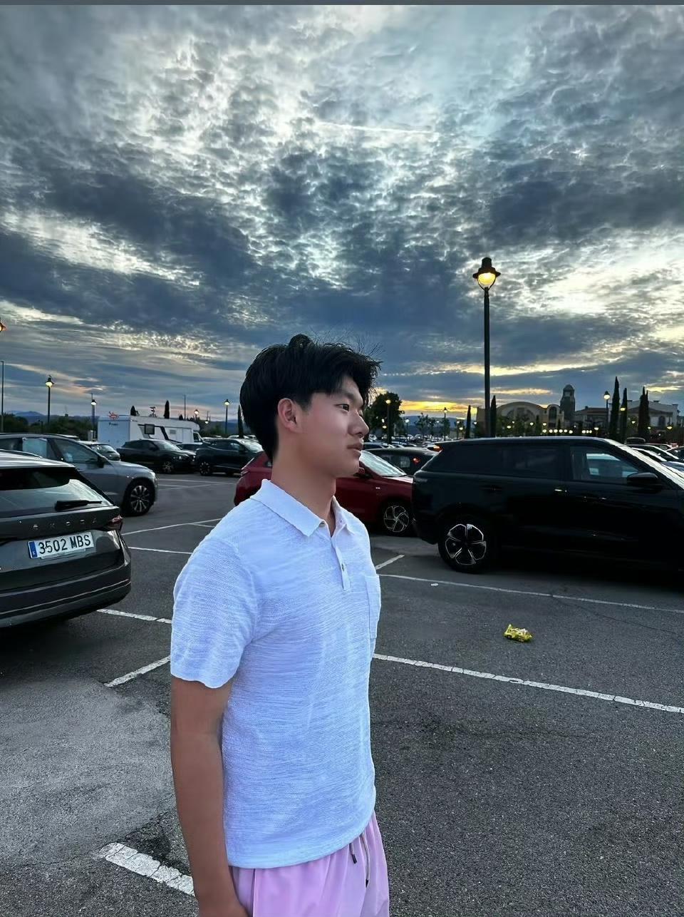 郎鹤炎：儿子，你看这停车场，风卷残云的，是不是挺燥？郎子祺：爸，您这都出国了