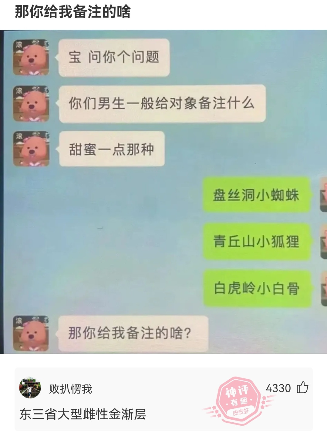 你给我备注啥？