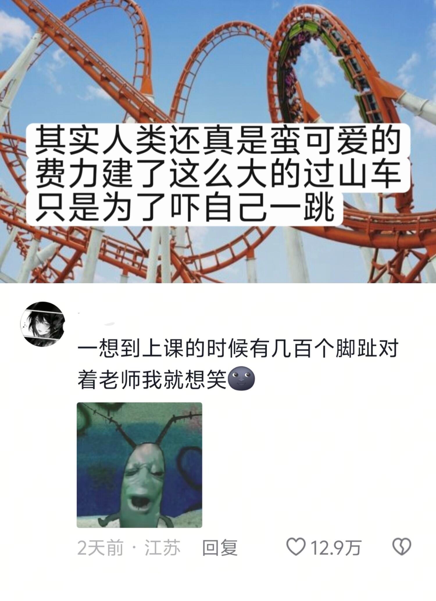 突然发觉过山车的存在只是为了吓人一跳[捂脸哭]​​​