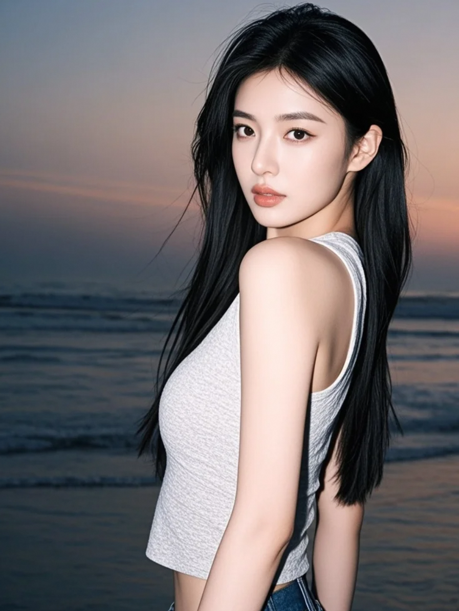 她在海边，黄昏是她灵魂的归宿