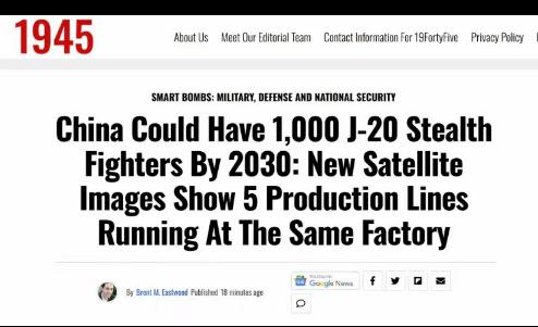 首次直接认怂！美国军方媒体直接发文表示，中国隐形战斗机数量会超过所有国家总和；美