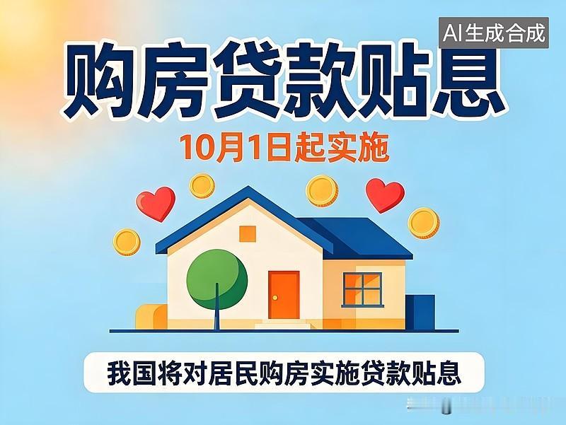 住宅最新重磅政策来了:1、10月1日起，暂定实施1年；只针对新发放的商贷住房