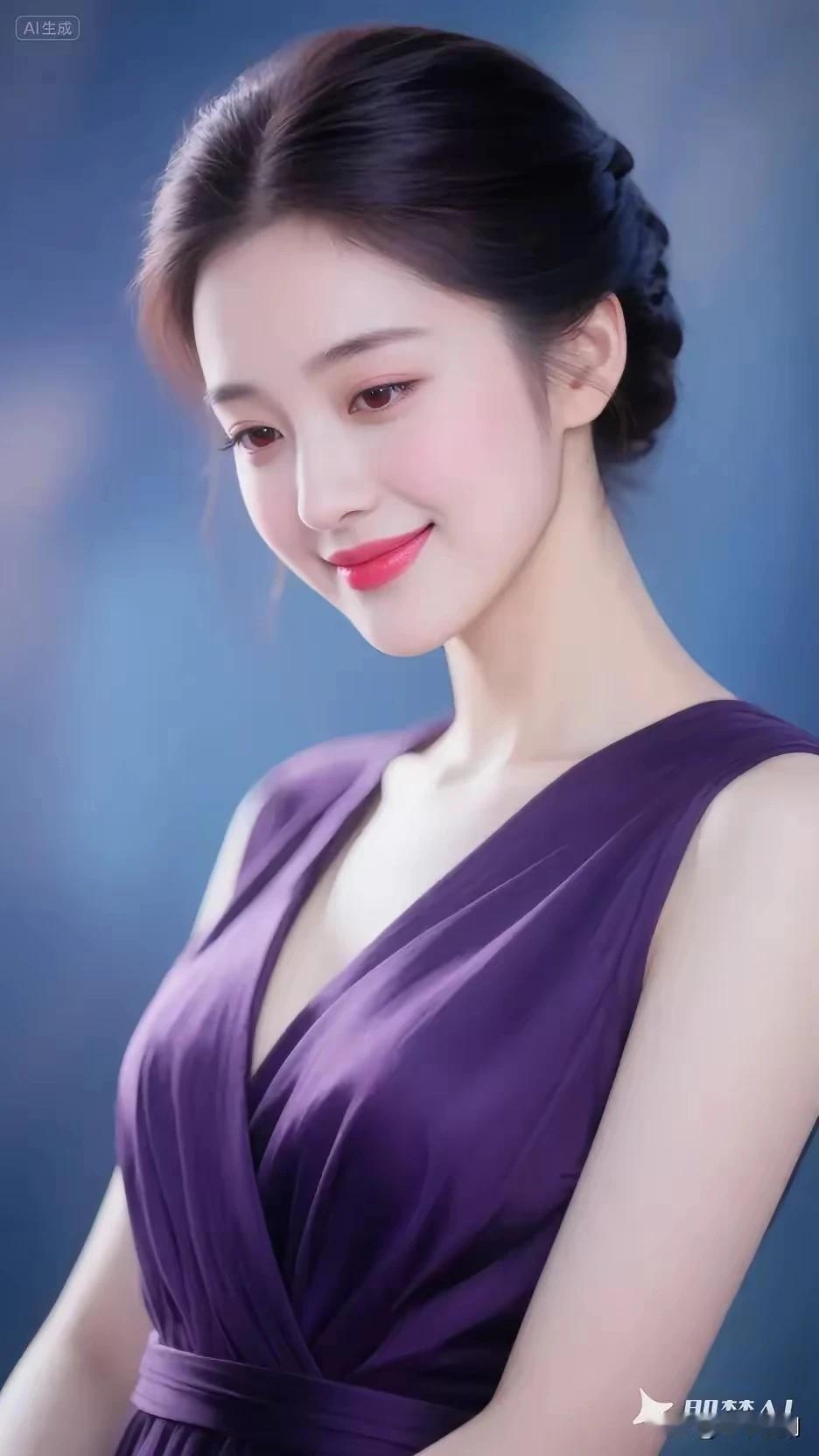 东方美人，富贵典雅低盘发衬，精致颈线浅笑瞬间，一抹惊艳出水芙蓉，花中牡丹