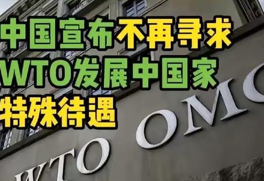 美国把自己表扬1个小时，中国只说了一句话：从今往后，中国在世贸组织中不再寻求特别
