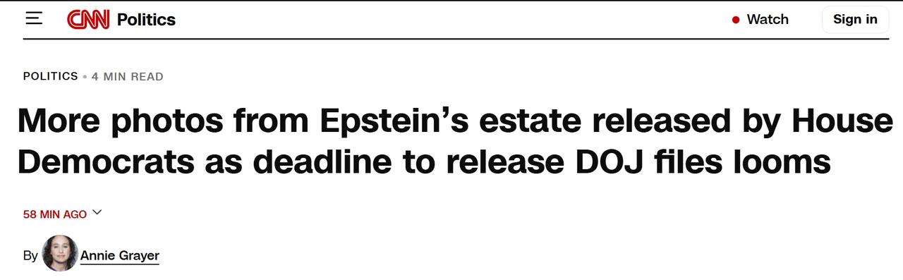 美国众议院民主党人再次公布5张爱泼斯坦遗产中的照片当地时间周四，众议院监督委员