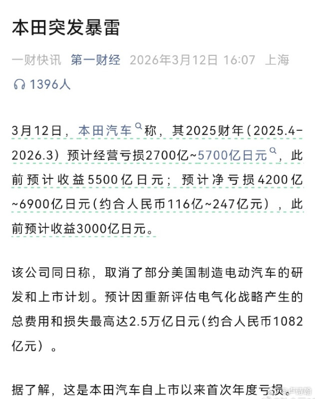 本田突发暴雷多米诺骨牌来了