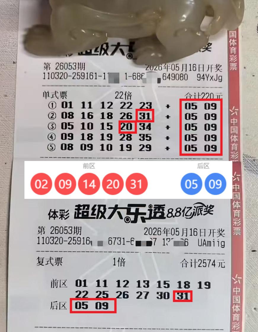 26053期大乐透：后区精准命中！99倍哥派奖加持收获13970元。2605