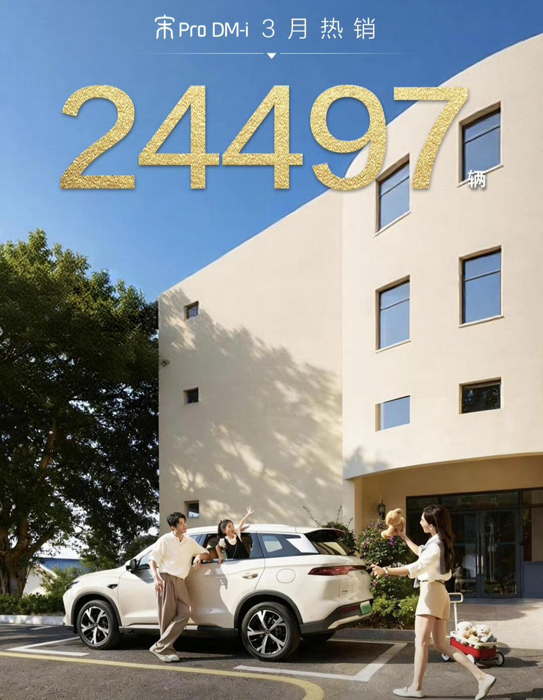 谁能想到比亚迪的宋ProDM-i在三月份卖出了24497辆呢！自从比亚迪把所有