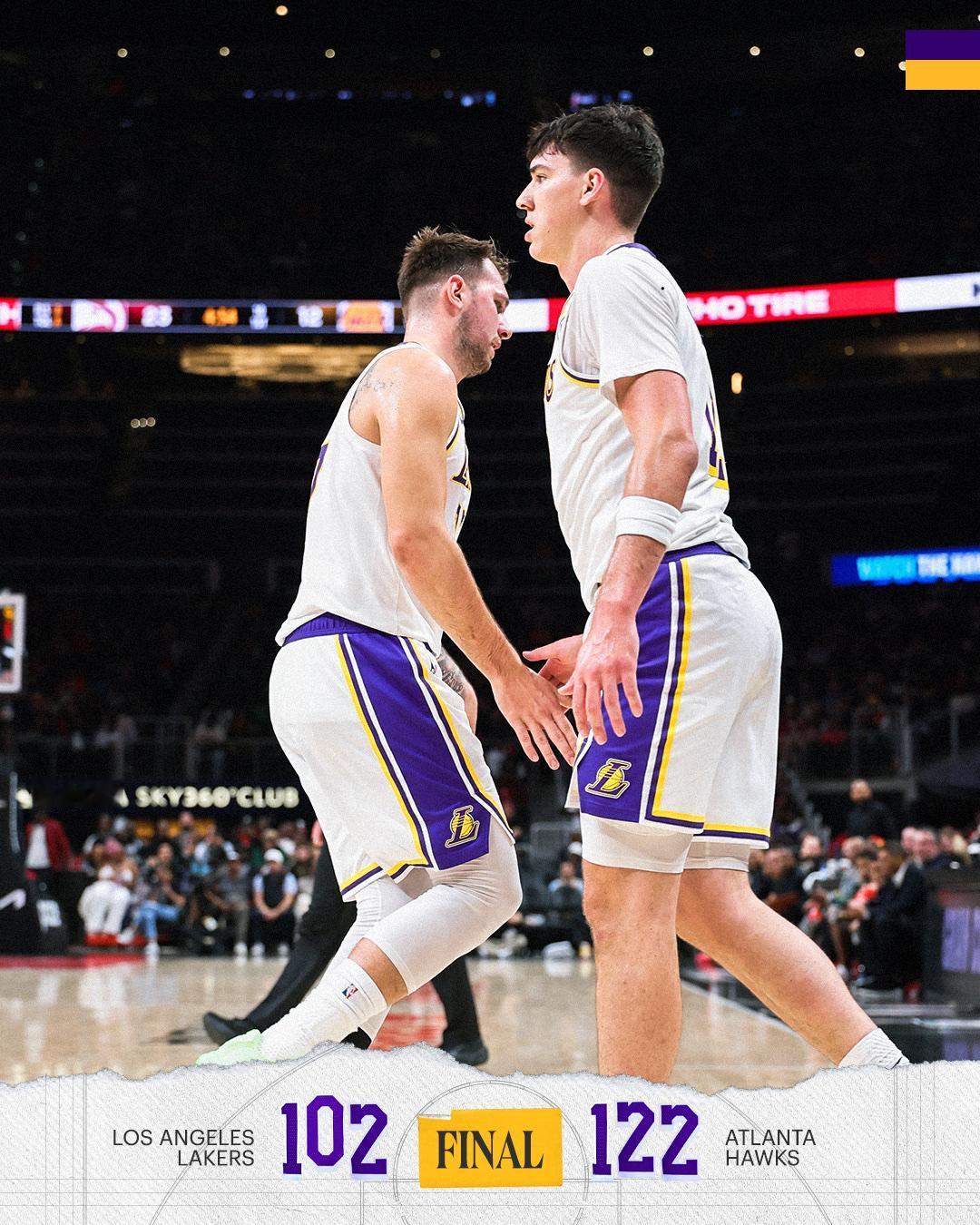 湖人输了！五连胜遭终结！五连客首战，湖人102-120惨败老鹰，第三节被老鹰