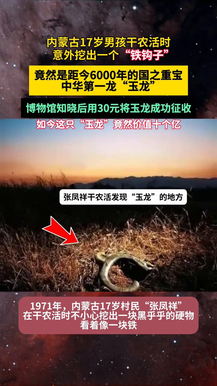 内蒙古17岁男孩干农活时意外挖出一个"铁钩子"，竟然是距今6000年的国之重宝。