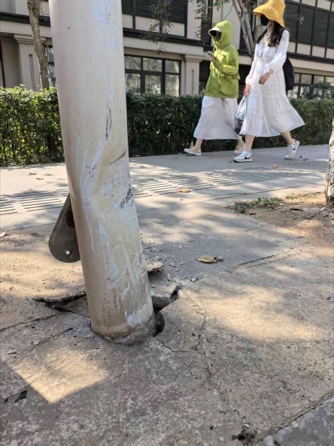 腾势N8L撞电线杆