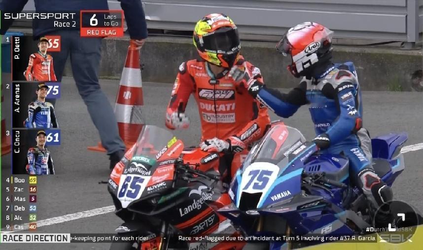 荷兰站第二场，突如其来的一个红旗，让比赛戛然而止，还有6圈没跑，张雪机车最终第7