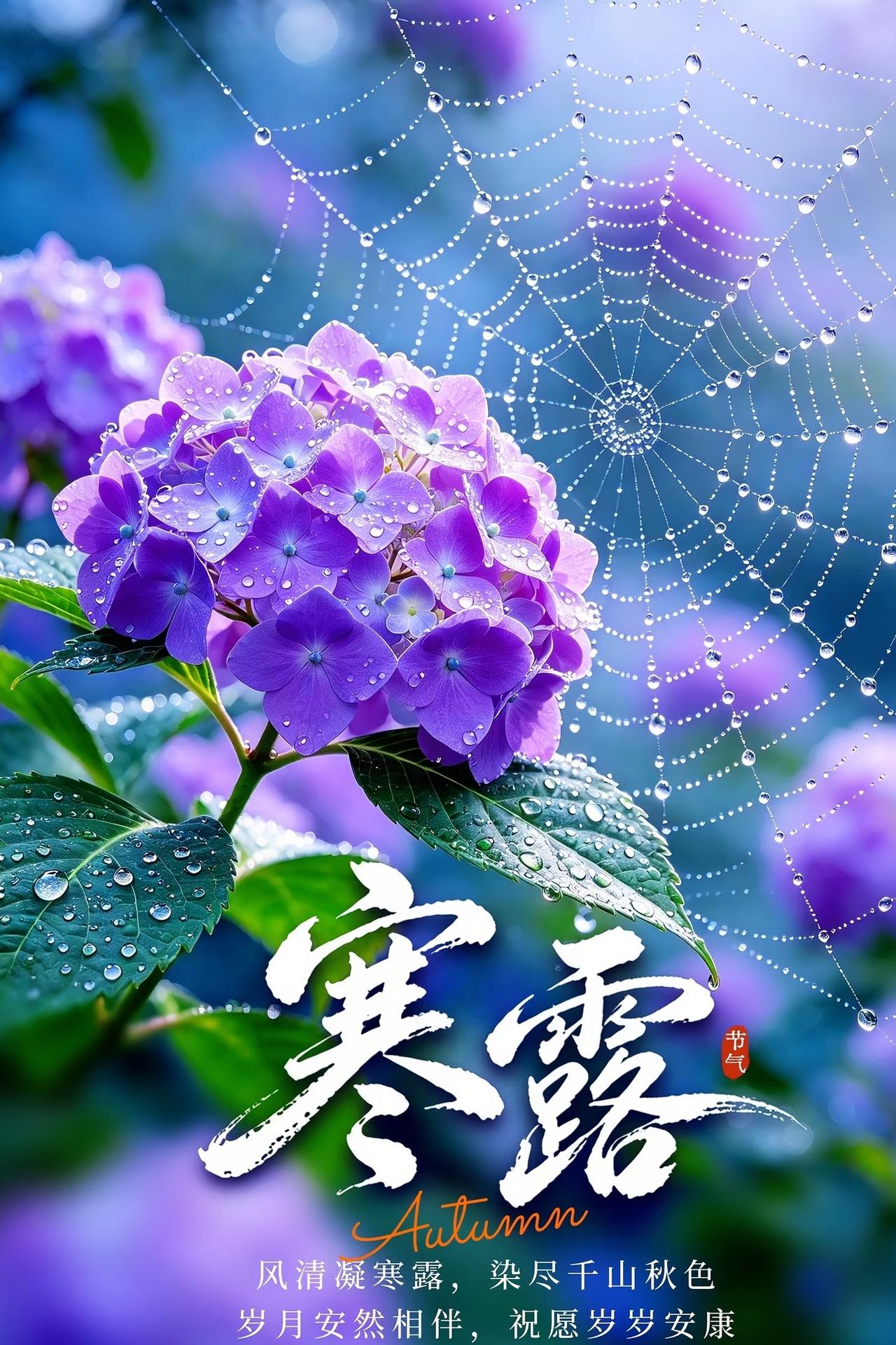 寒露临至晚风凉早晚添衣莫逞强柿挂枝头层林染岁岁安康福运长❤️寒露萧萧染