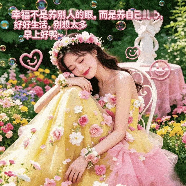 9张精选早安早上好动态图片，美女动态早安图，身边常有好运在