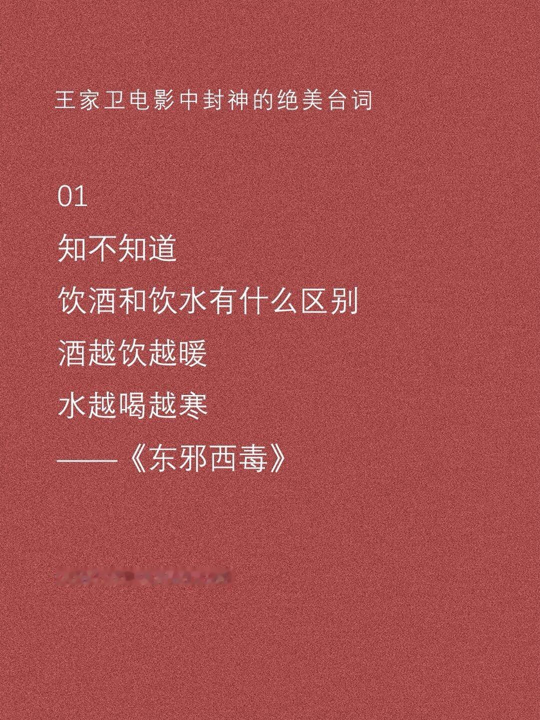 王家卫电影中封神的绝美台词​​​