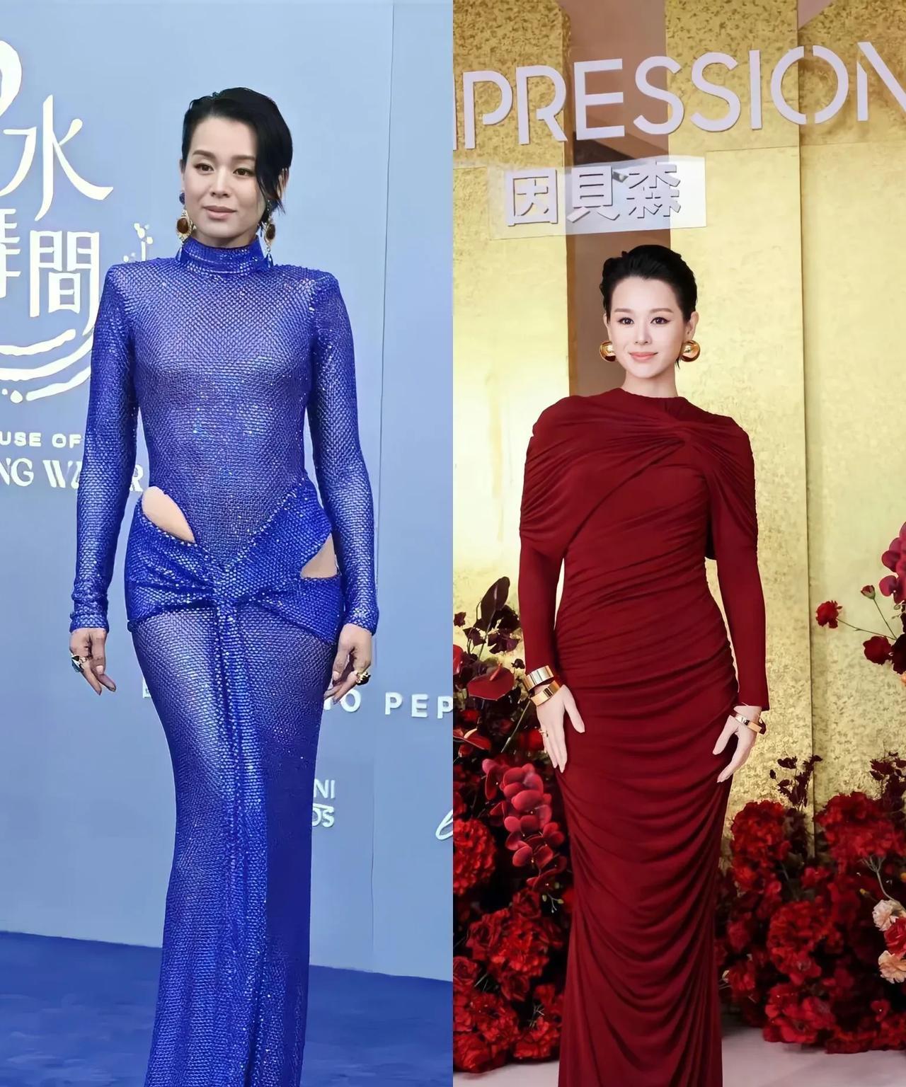 娶到胡杏儿真是发了，右边是前段时间出席因貝森活动的，左边是近日出席澳门活动的，她