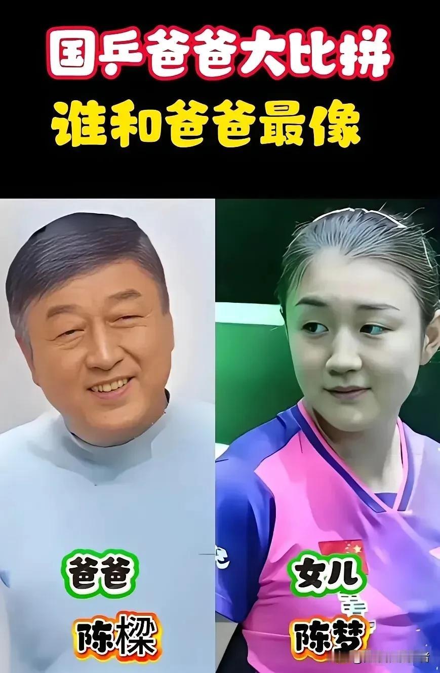 国乒名将亲子颜值对比，基因的力量一目了然。国乒赛场上的冠军选手们，在赛场上英姿