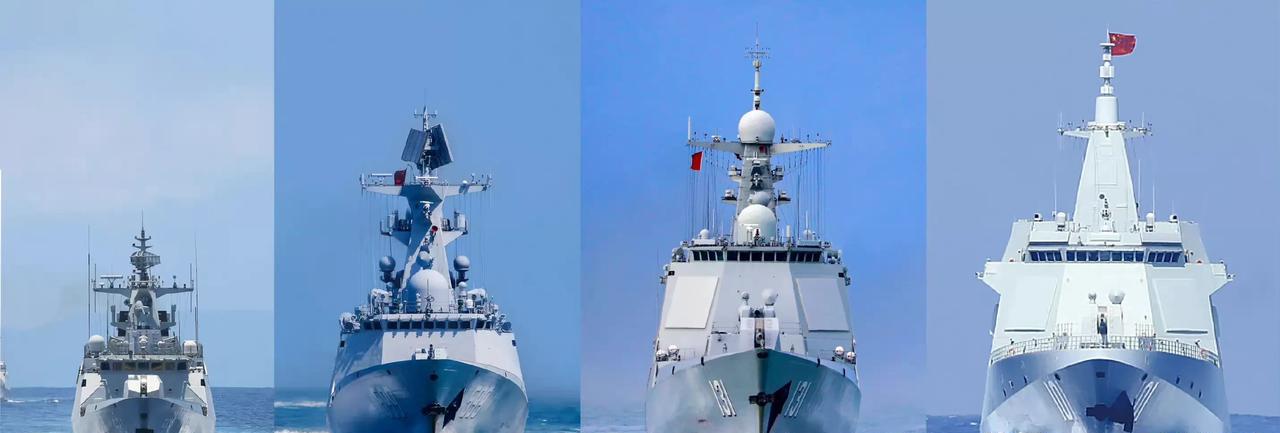 这是中国海军建造数量最多的四种军舰，056轻型护卫舰、054A护卫舰、052D驱