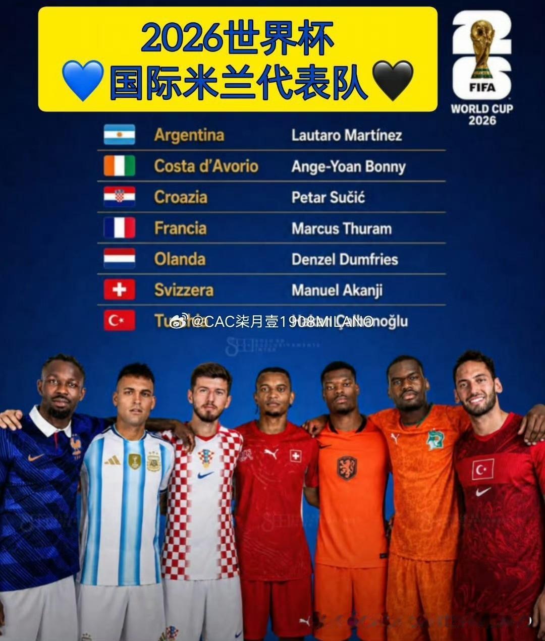 2026世界杯国际米兰代表队！💙🖤科特迪瓦🇨🇮博尼克罗地亚🇭🇷