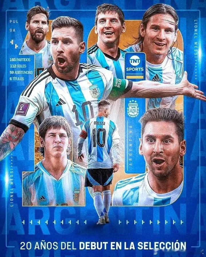 這張海報是由體育媒體TNTSports製作的紀念特輯，主題為「梅西（LionelMessi）代表阿根