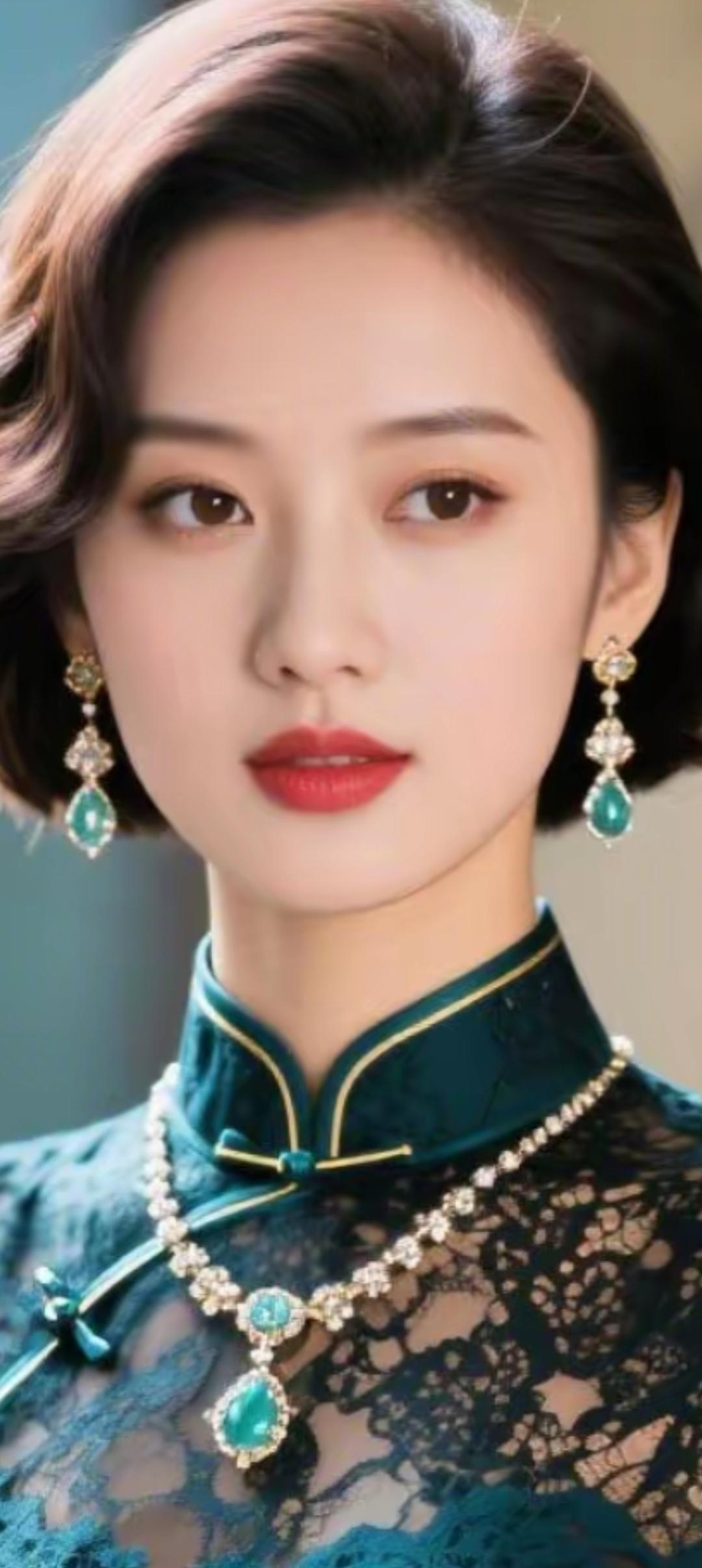 优雅复古风，复古旗袍搭配精致珠宝，尽显东方韵味！