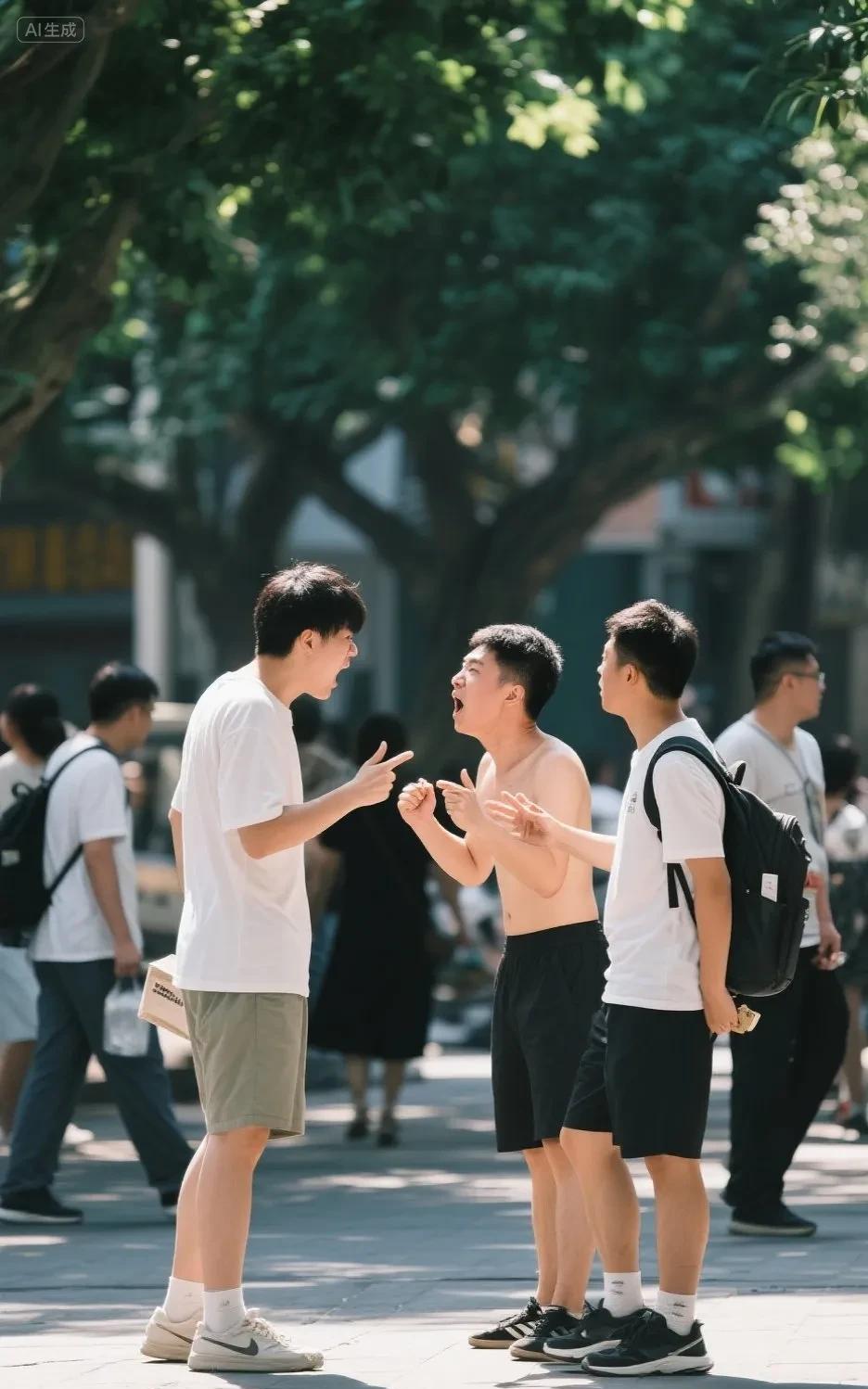 某日上午，偶遇两人在街上吵架…白衣服男傲慢地吼道:老子是正黄旗，不给你这些奴才