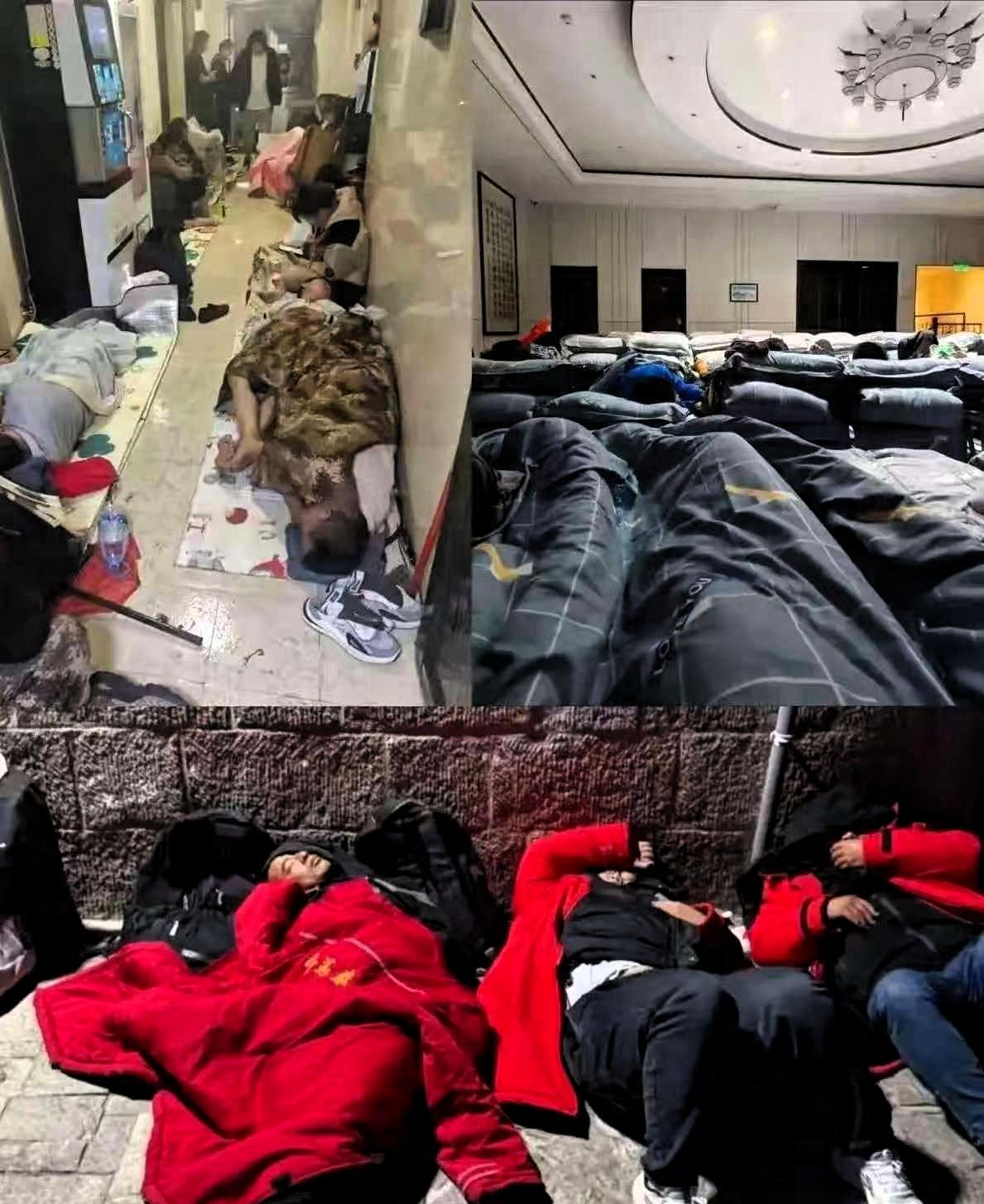 5月1日凌晨，泰山目前的现状就是这样，大堂通宵座位100，通铺200，大棉袄60