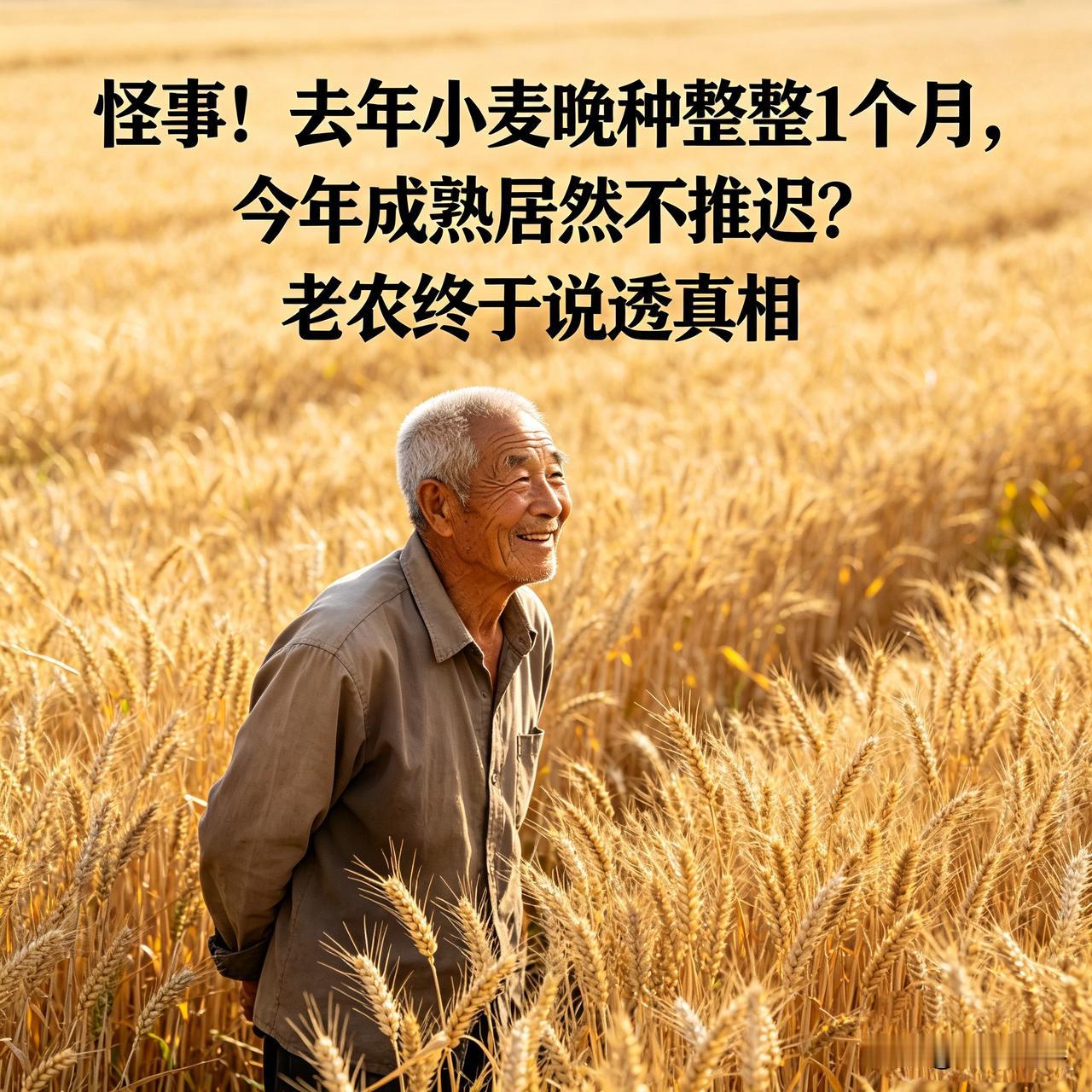 怪事！去年小麦晚种整整1个月，今年成熟居然不推迟？老农终于说透真相友友们，