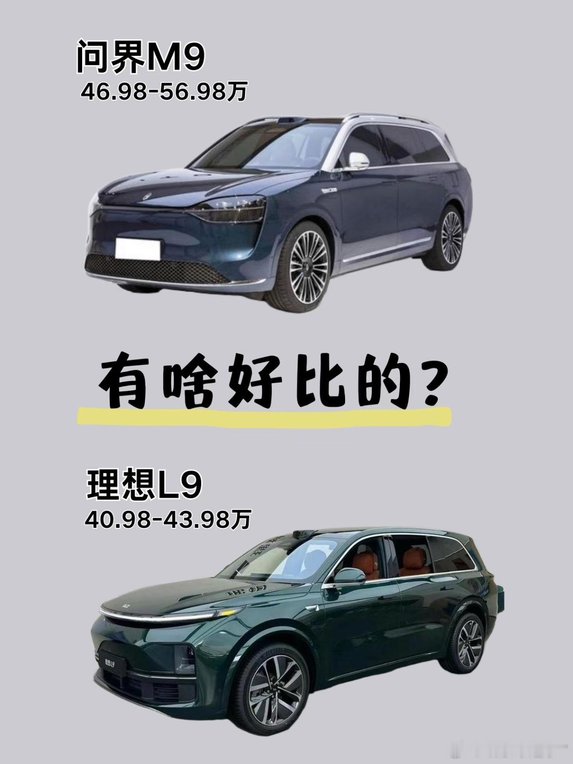 有好多人拿问界M9和理想L9对比，不过这俩车除了都是大SUV，落地价差了8万呢，