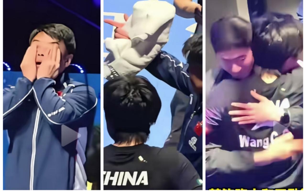 这一幕真的太好哭又太暖心了！王楚钦七局苦战逆转夺冠，当场激动到绷不住，场边的王皓