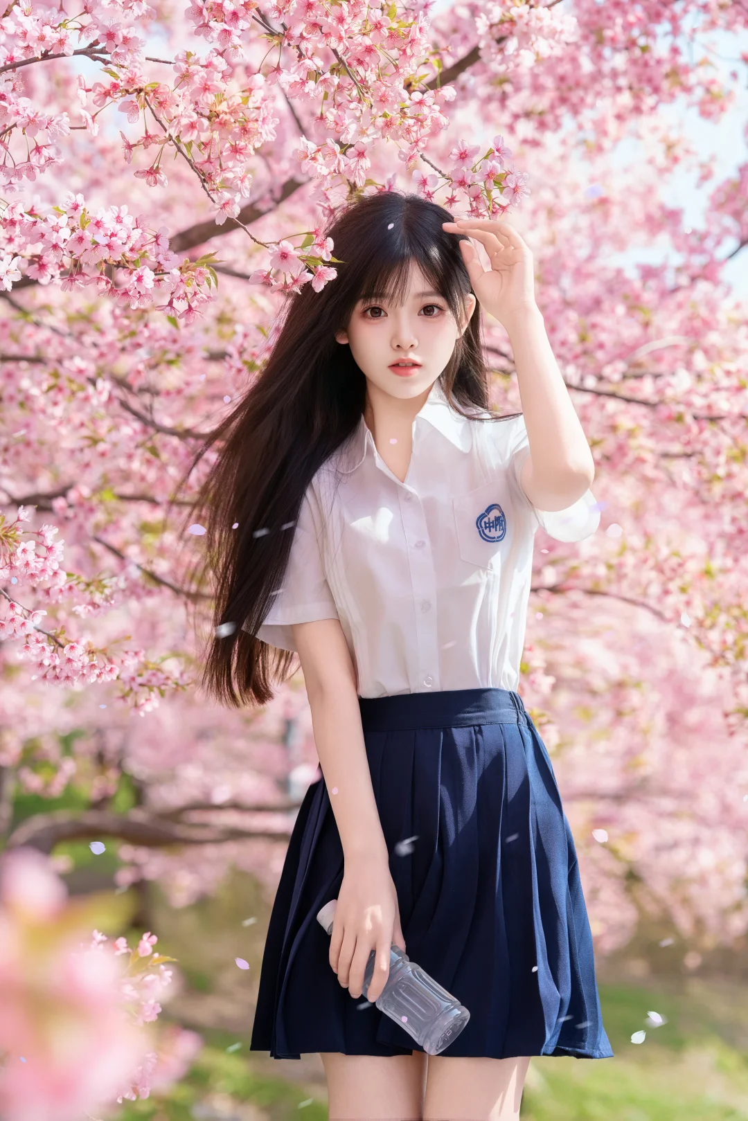 “风一吹，樱花和我都心动了🌸”