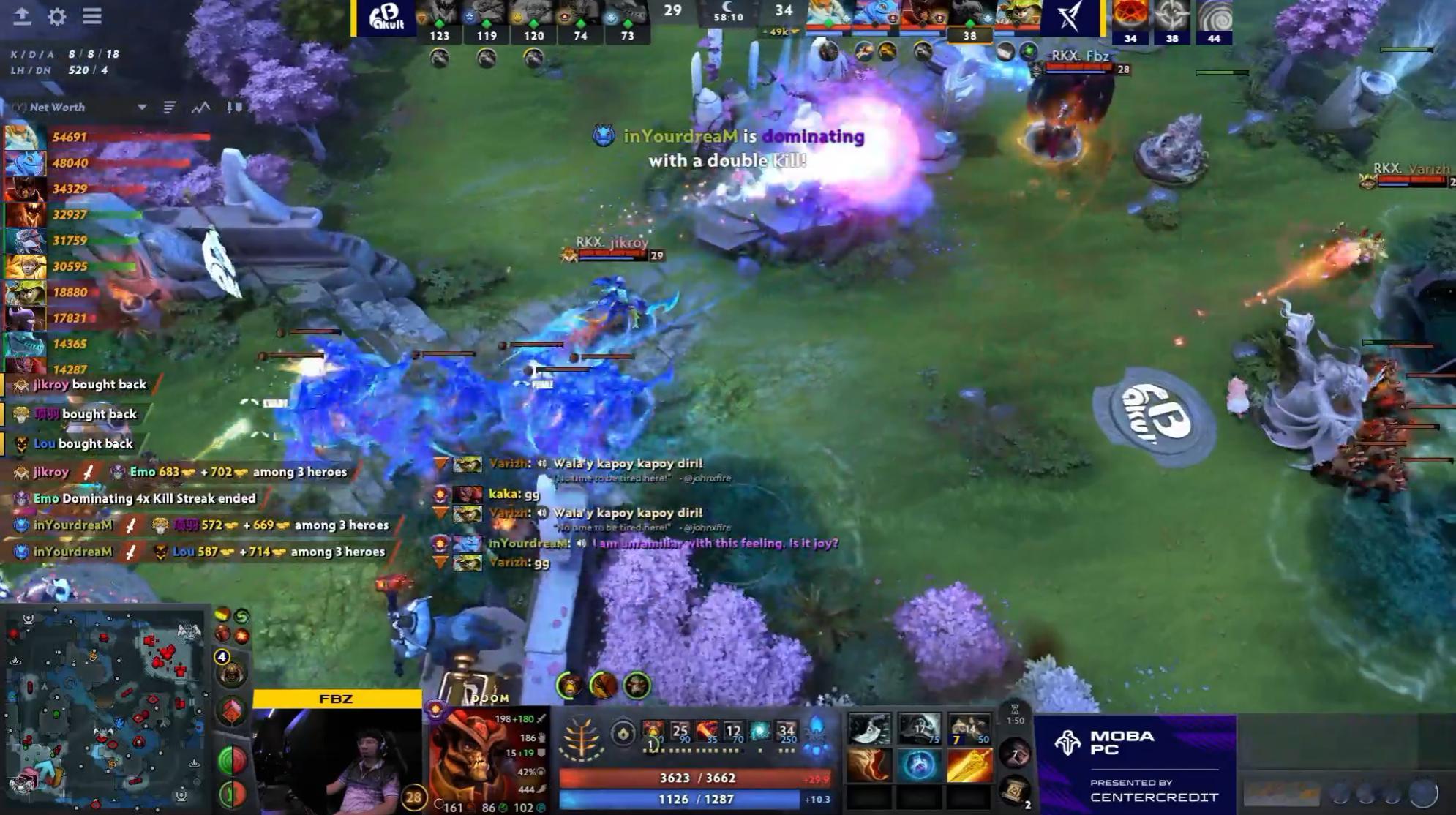 DOTA2未来运动会阿斯坦纳2026线下赛，淘汰赛第一轮，YB对阵RKX战队B
