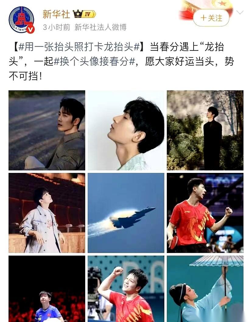 二月二，新华社发了九张抬头照。点开第一张，是肖战。手指下意识往左一划，屏幕上跳