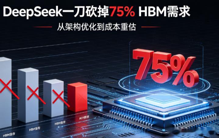 DeepSeek一刀砍掉75%HBM需求DeepSeek于9月10日发布的V4.1-Flash模型，