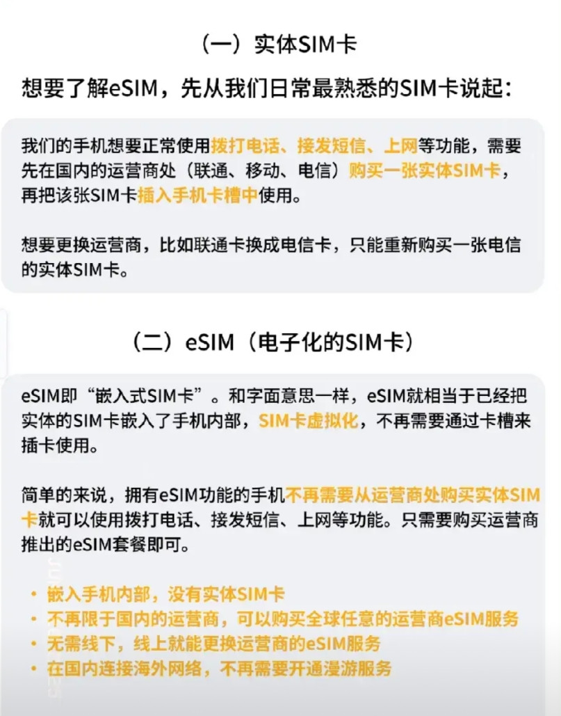eSIM时代来了！运营商‘卡脖子’时代终结？网友：出国不用换卡，真香！