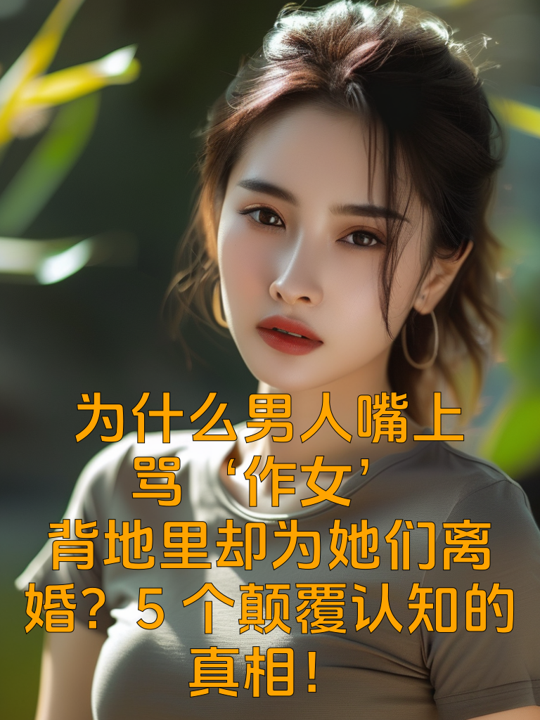 为什么男人嘴上骂‘作女’，背地里却为她们离婚？5个颠覆认知的真相！